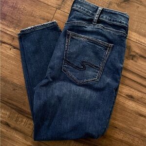 Silver Crop Jeans 33x26